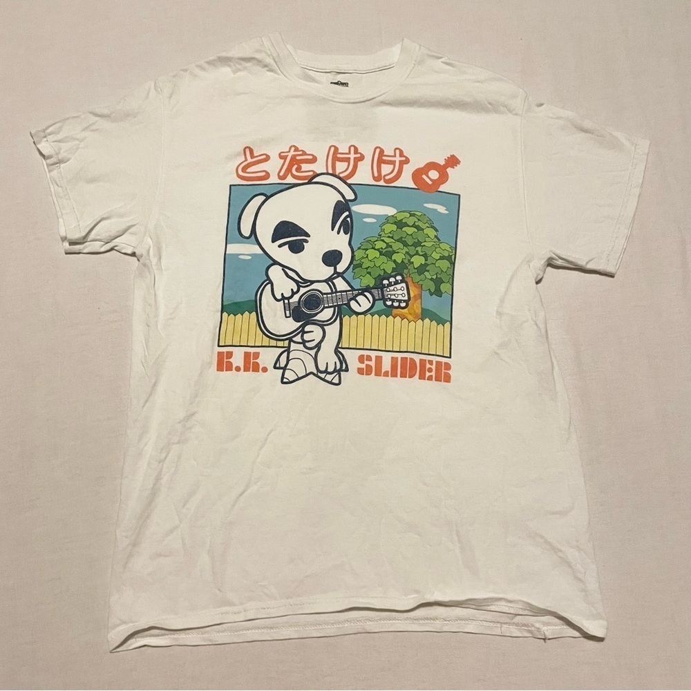 Animal Crossing K.K. Slider Dog T-Shirt Medium Video Game Guitar